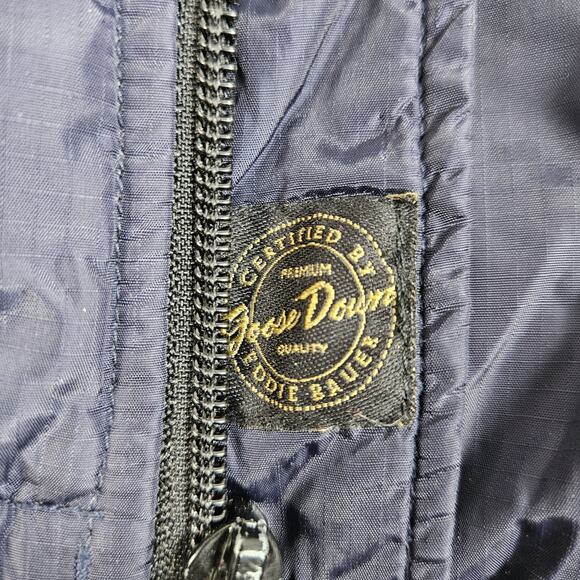 Eddie Bauer Premium Goose Down Puffer Vest Jacket Men Size Large Navy Blue - Picture 6 of 6